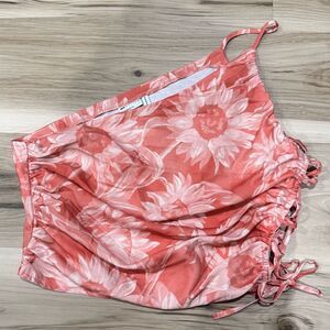 ASOS Design Lace Up Orange Sunflower One Shoulder Tank Top Women’s 12